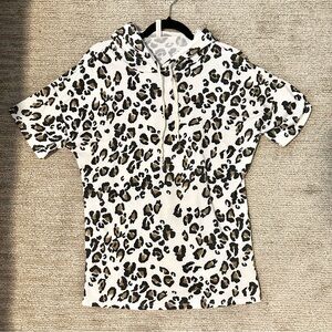 mts Black & White Sweatshirt Modern Abstract Hoodie Design Cheetah Print Hoodie